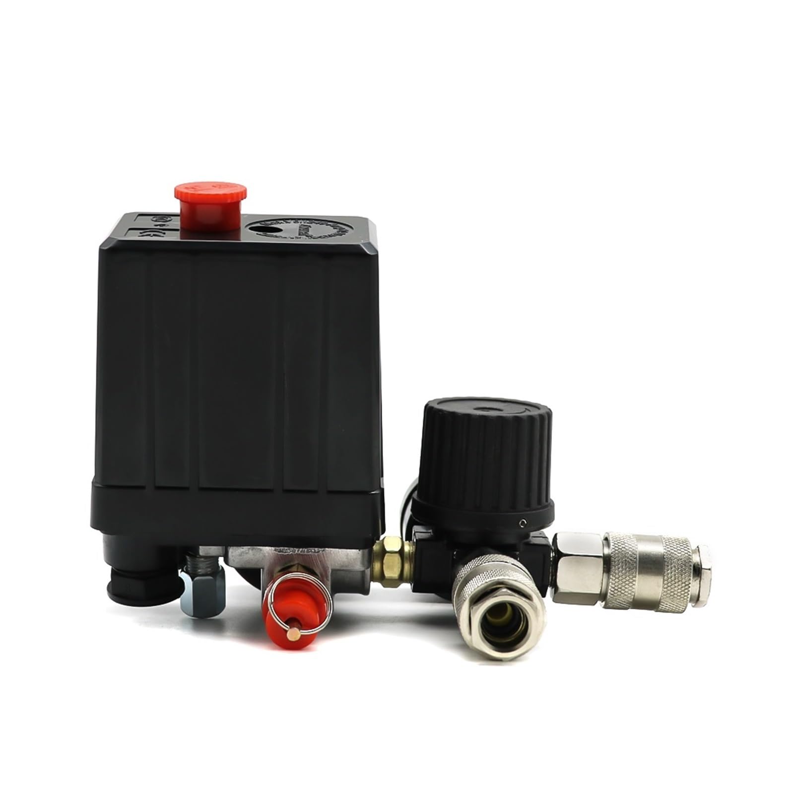 Regulador de Presión, Interruptor de Control de presión de bomba de compresor de aire, 4 puertos, 220/380V, regulador de alivio del colector, válvula de Control de 30-120PSI con manómetro(220)