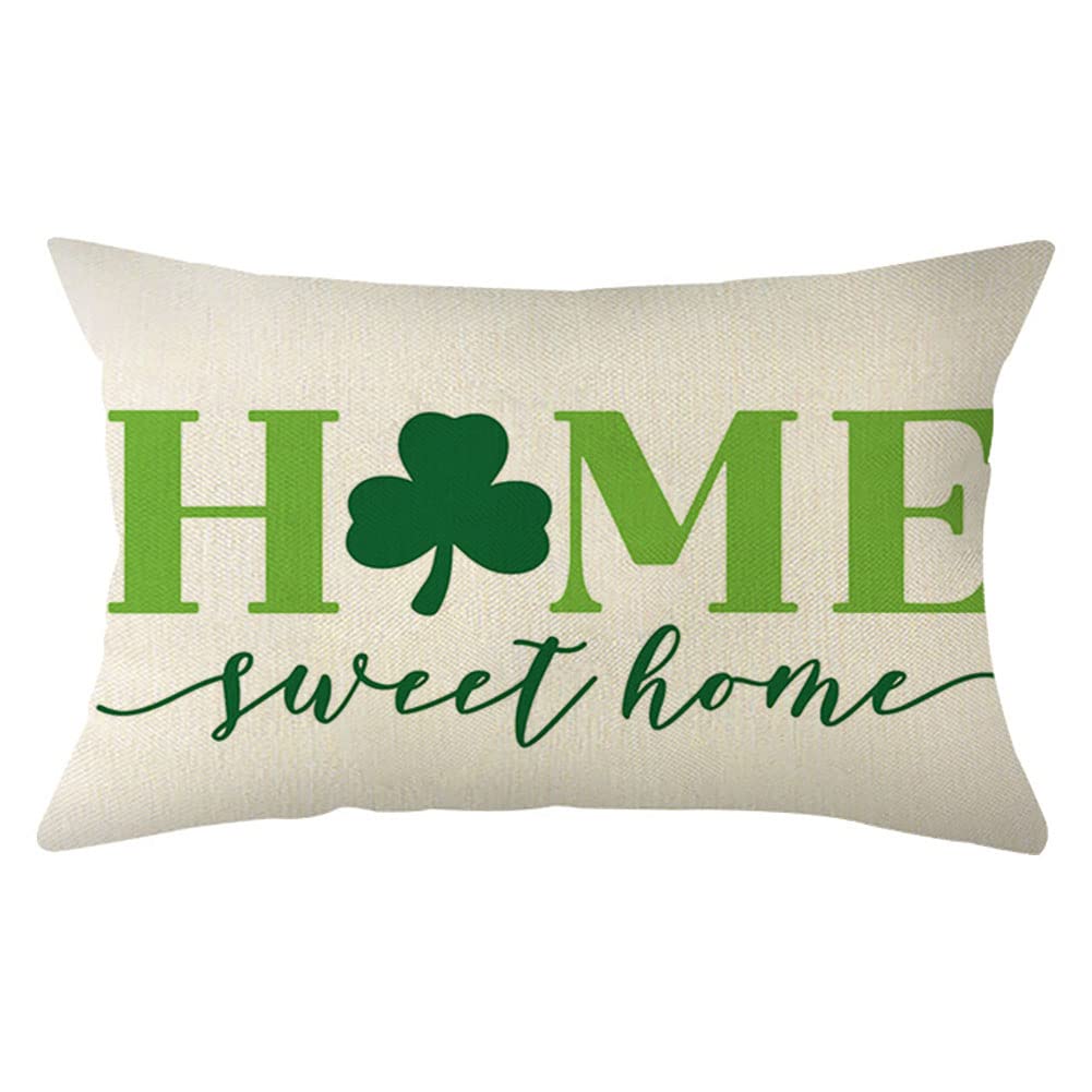 St. Patrick's Day Shamrock Lumbar Pillow Cover – 12x20 Inch Farmhouse Style Couch Throw For Sofa Decor - View #7