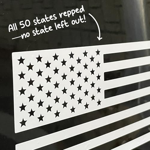 Image of GRITKULTURE Matte Subdued American Flag Decal Stickers 2 Pack for Cars, Trucks, Hard Hats, Laptops, Tumblers, and Window Police Military Tactical US Flag (Matte White)
