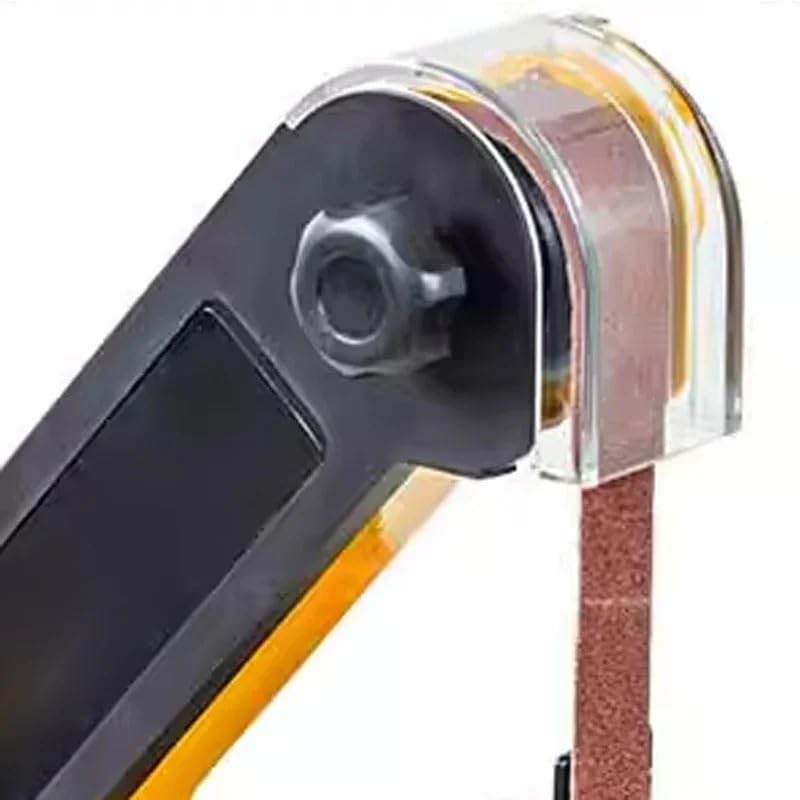 Mini szlifierka taśmowa do użytku domowego polerka, mała elektryczna szlifierka nożowa do ciągnienia drutu metalowego, gratowania i obróbki drewna polerowanie DIY