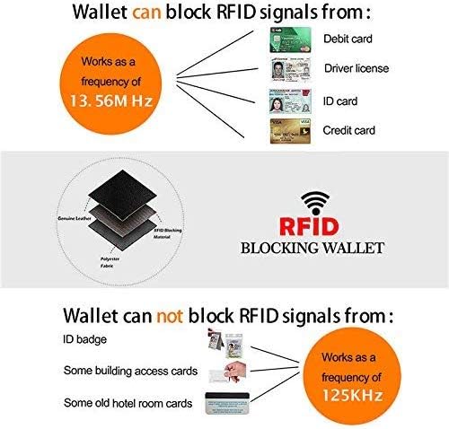BAIGIO Genuine Leather Wallets for Men Multi Card Purse with Zipper Wallet Men RFID Blocking Coin Pocket (Black) - Image 6