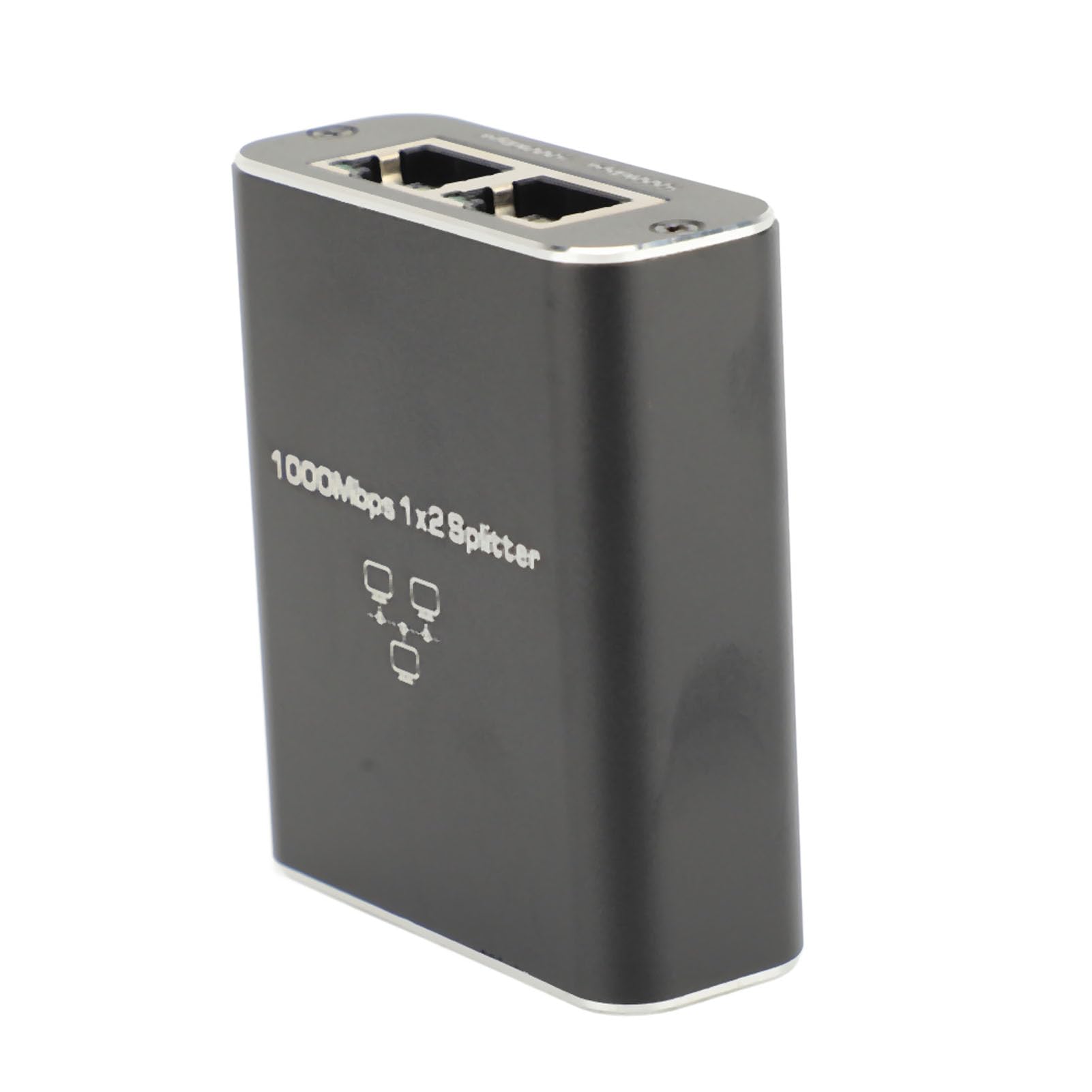 Ethernet Splitter, Ethernet Switch Aluminum Alloy with USB Power Cable Ethernet Splitter 1 to 2 for TV, Computers