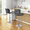Yaheetech Juego de 2 Taburete de Bar Taburete de Altura Ajustable 89-111 cm Taburete Industrial Metal Silla de Cocina Tasburete Alto para Cocina Bar Comedor Gris #1