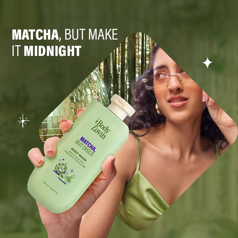 Image of Plum BodyLovin' Matcha, But Disco Body Wash | Calming & Smoothening Shower Gel | Match Green Tea, Magnesium & Coconut Milk | Lactonic Matcha Fragrance | 250 ml