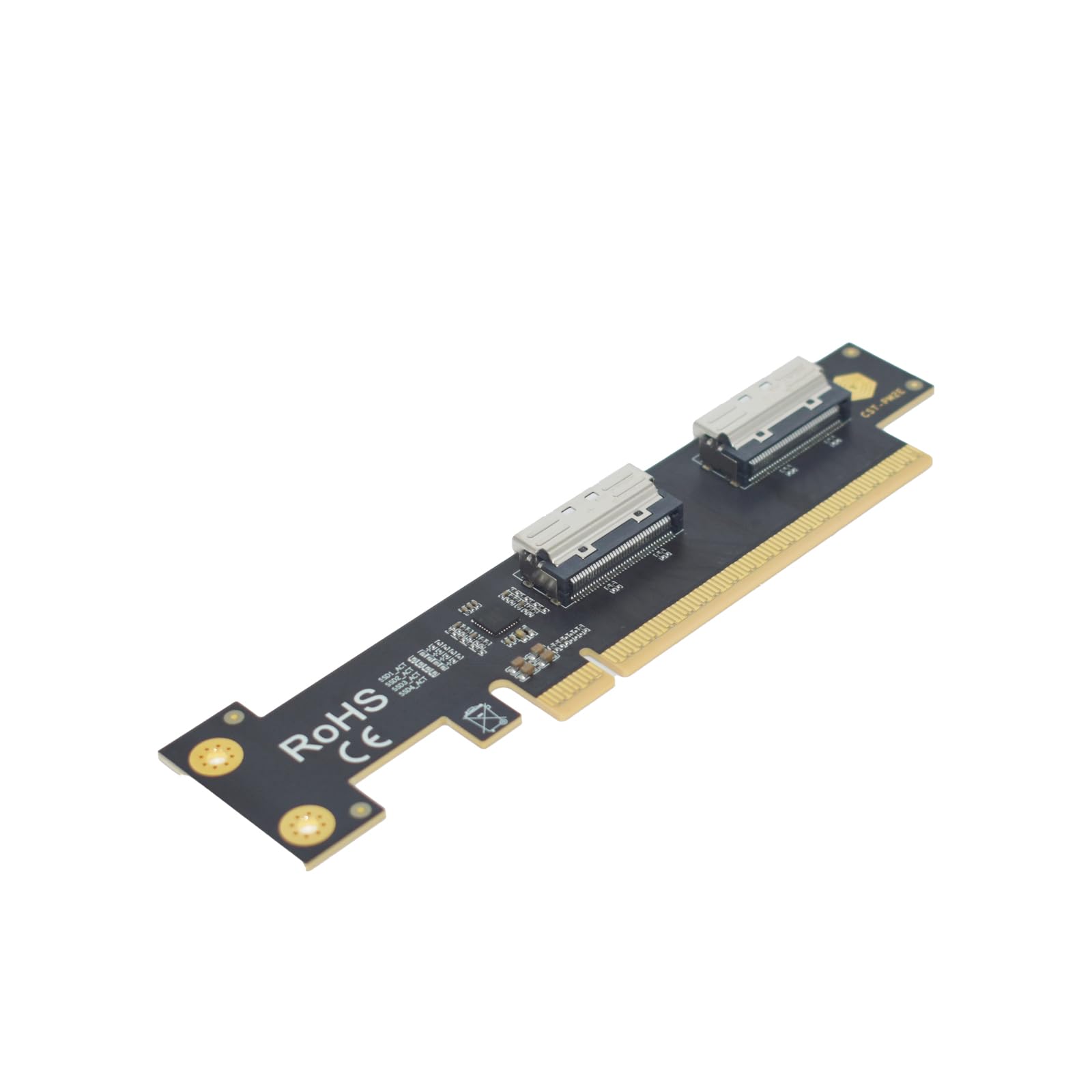 PCIe 5.0 x16 to 2 MCIO x8 Adapter Card for 4 U.2 NVMe SSD (Side Top Black)-image-35