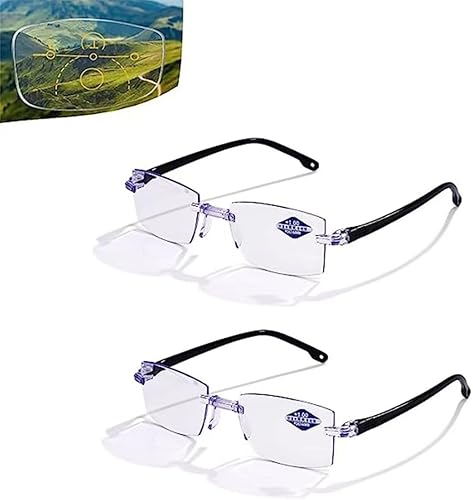 2 lectores de brillo de color color zafiro de alta dureza anti-azul progresivos lejos y casi de doble uso 200 50-55