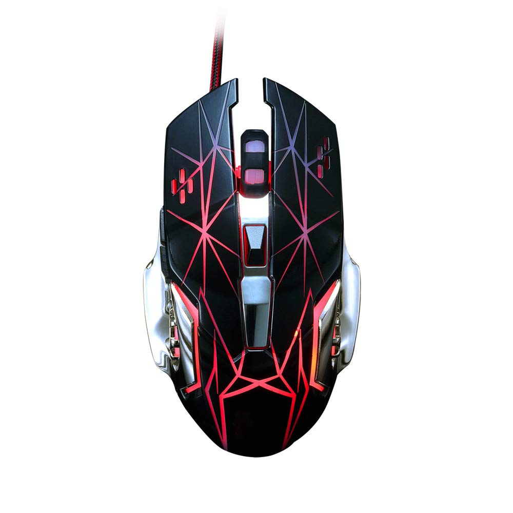 Ratón ergonómico para PC Yanghao con cable USB e iluminación LED de colores 7