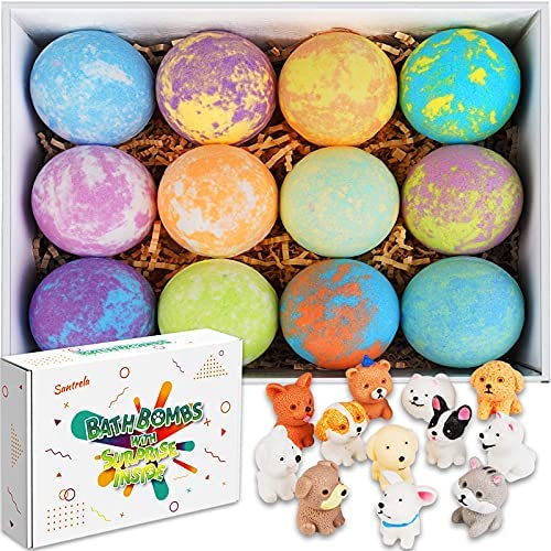 Bath Bombs For Kids With Toys Inside For Girls Boys - 12 Set Surprise Bubble Bath Fizzies, Colorful Handmade Kids Safe And Gentle Spa Bath Fizz Balls Kit, Easter Eggs Birthday Christmas Gift #TOP1