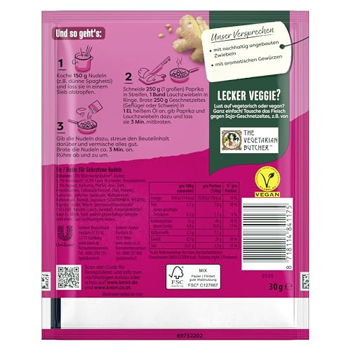 Knorr Fix Würzmischung Gebratene Asia Nudeln für ein leckeres Nudelgericht ohne geschmacksverstärkende Zusatzstoffe 23x 30 g – Bild 7