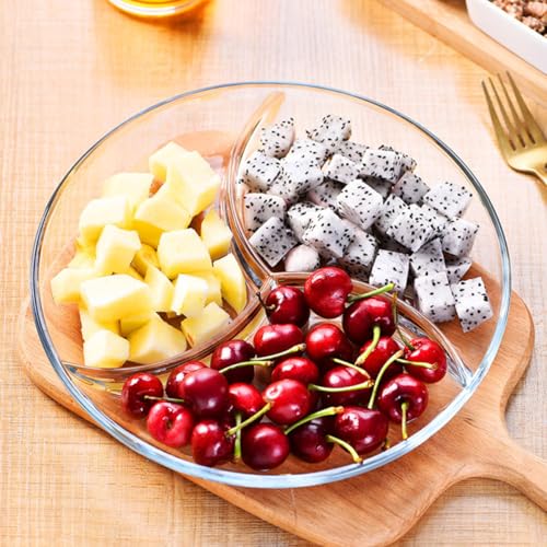 Assiette à dessert en verre trempé à compartiments pour salon - 8
