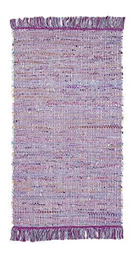 Wohnidee Luxor Living Frida Tapis en Coton, Fibres Naturelles tissés à la Main, Aubergine, 60 x 120 cm