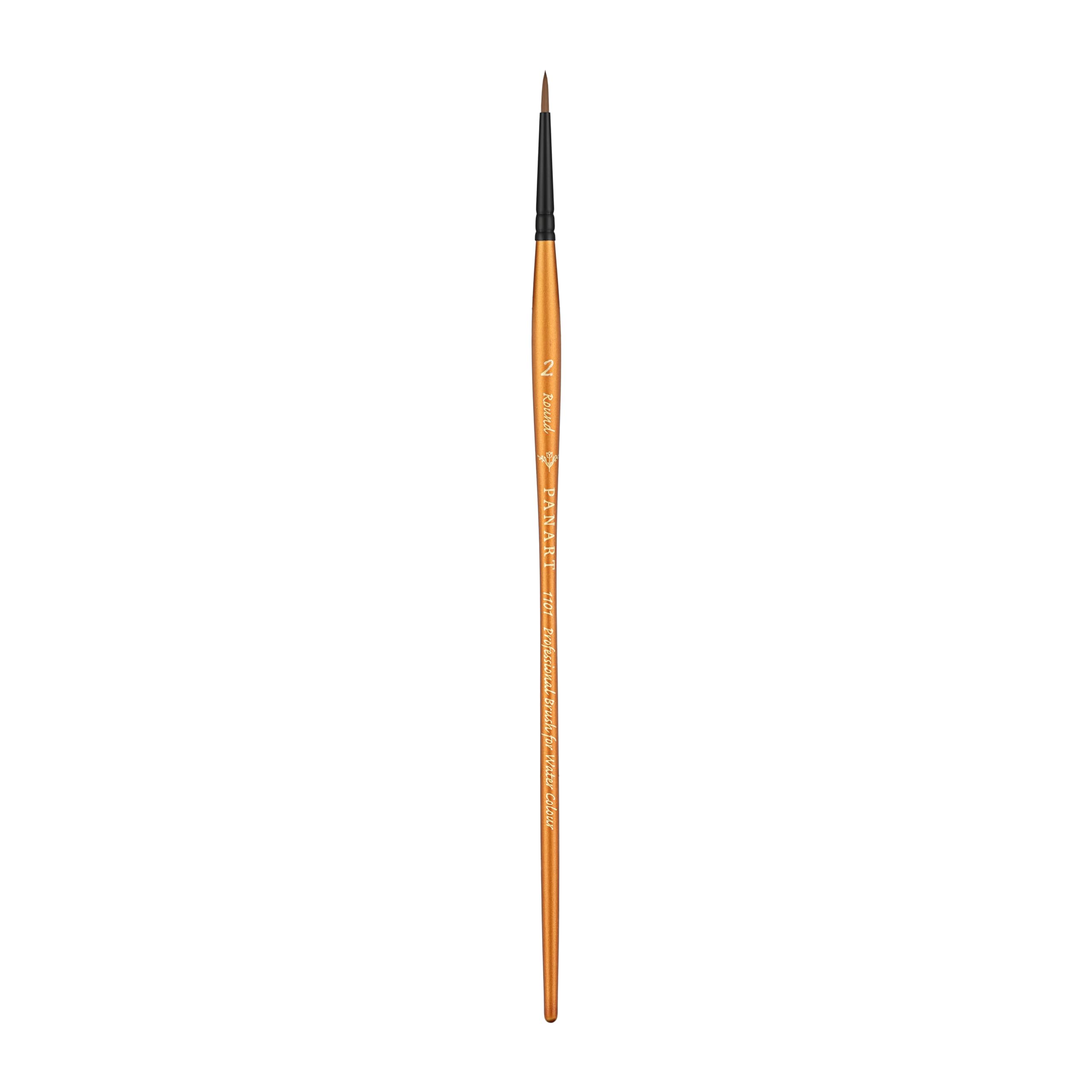 Pan Art Synthetic Sable Round No. 02 – Detail & Wash Brush for Watercolour & Gouache – Reliable Brush for Students & Pros Paintbrush for Fine Art, Craft & Illustration – 1 Unit