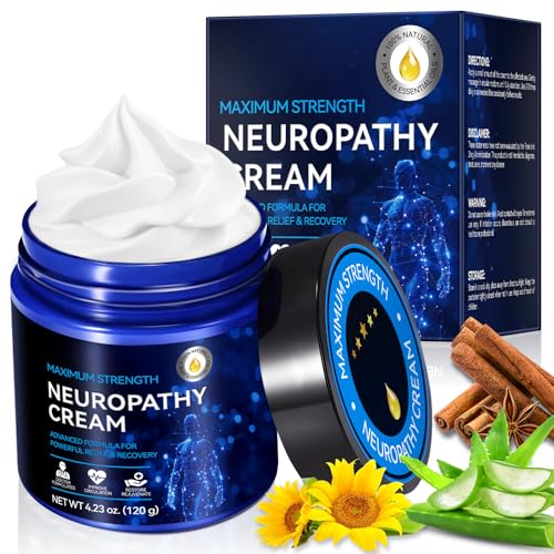 USBSREGARDS Neuropathy Cream Extra Strength Nerve Cream for Feet Legs Neck Back Hands Body Lightweight Plant-Based Formula with Cooling Comfort 4 oz