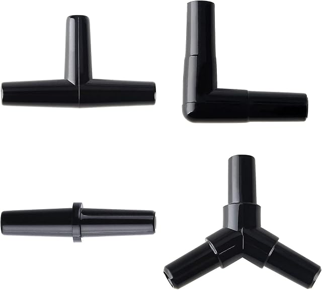 Pawfly 40 Piece Aquarium Airline Tubing Connectors Black Plastic Inline Valve
