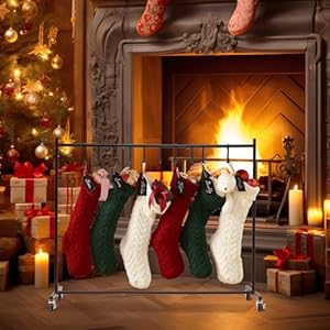 Christmas Stocking Holder Stand with 10 Hook Rubber Prevent Scratches Heavy Duty Freestanding Stocking Hanger Rack on Wheels Holiday Decor Hanger Stocking Holders for Mantle, Fireplace, Floor Christmas Stocking Holder Stand with 10 Hook Rubber Prevent Scratches Heavy Duty Freestanding Stocking Hanger Rack on Wheels Holiday Decor Hanger Stocking Holders for Mantle Fireplace Floor