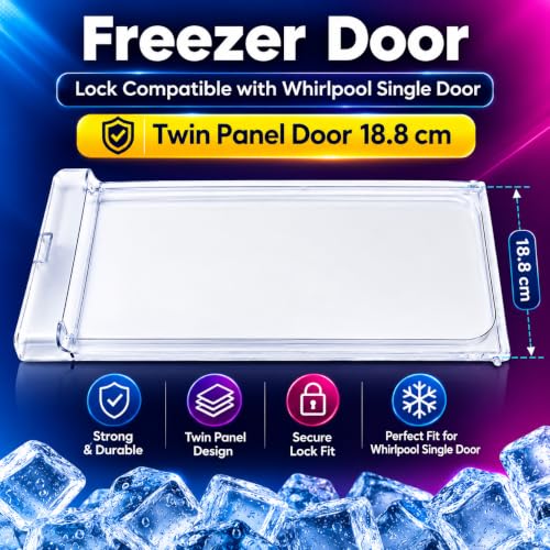 Image of SANAVYA Freezer Door /Refrigerator Compatible for Whirlpool Single door Gen-y | Transparent (Round Lock) Match (Size 36x18.8CM) Replacement Parts