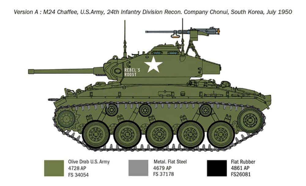 Italeri 6587 M-24 Chaffe Korean War, échelle 1:35, Plastique Model Kit, modèle en Plastique à Monter, modélisme, Moyens Militaires