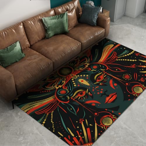 Carpette bas descente lit tribale pour salon et chambre