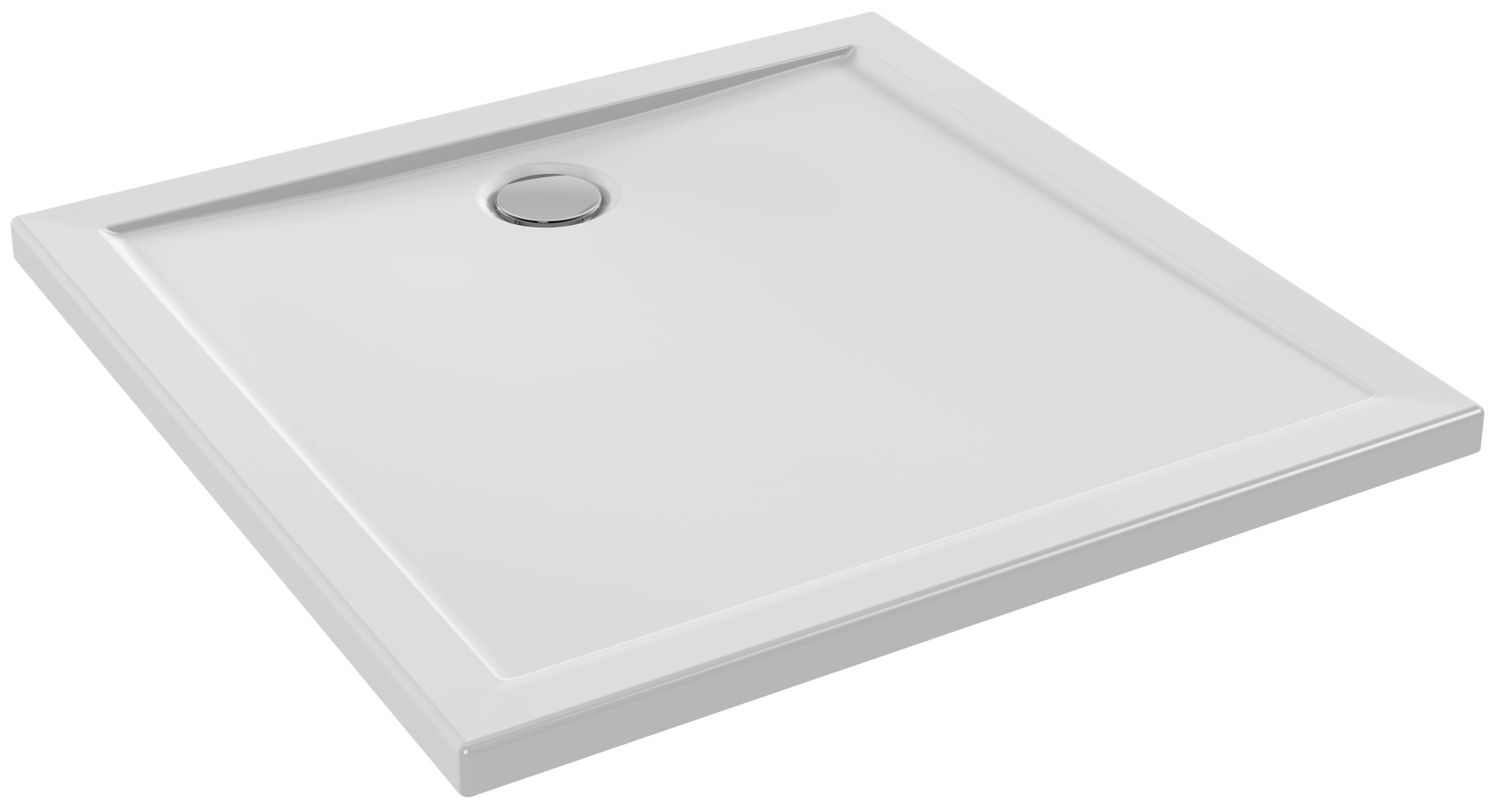 Jacob Delafon Receveur Douche Extraplat Camille 80x80 cm, Céramique, Blanc | Céramique recyclée (10%). Antidérapant PN12. Ressaut anti-débordement