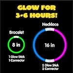 JOYIN 100 Pcs 8" Glow sticks Bulk Party Favors Pack, Neon Glow in the Dark Party Supplies, Light Up Necklaces and Bracelets with Connectors, Easter, Football, Birthday Decorations - Image 2