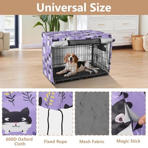 Housse de cage chien chat violette imperméable et lavable pour intérieur