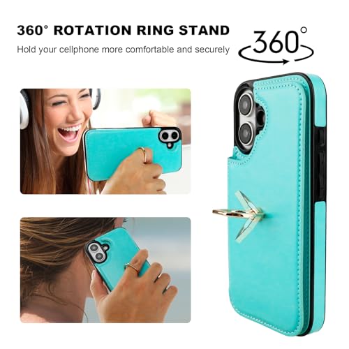 Protection antichoc iPhone 16 étui avec béquille et blocage RFID intégré