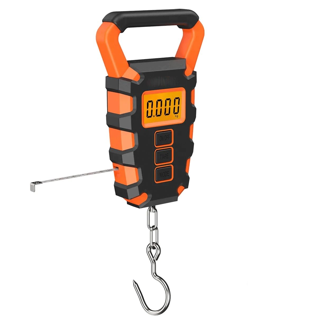 50KG Digital Fishing Scale with Ruler Portable Travel Luggage Weighing Kitchen Food