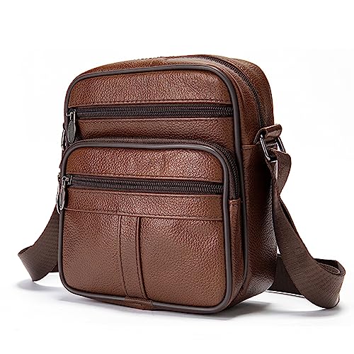 Bolsa de mensajero para teléfono de cuero para hombre: bandolera vertical transpirable