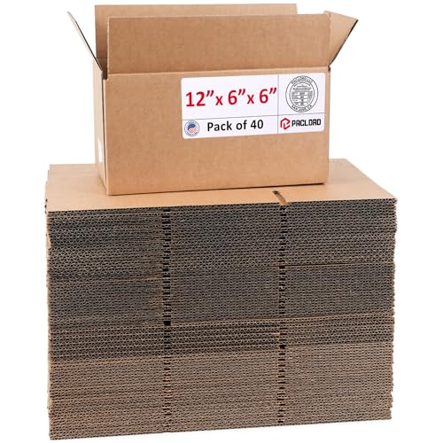 Image of Small Cardboard Boxes 12 inchL x 6 inchW x 6 inchH (Pack of 40) - USA-Made Packing Boxes for Moving, Shipping, or Storage - USPS, UPS, FedEx Approved - Professional Packing Supplies for Moving | USA-Made Packing Boxes for Moving, Shipping, or Storage - USPS, UPS, FedEx Approved - Professional Packing Supplies
