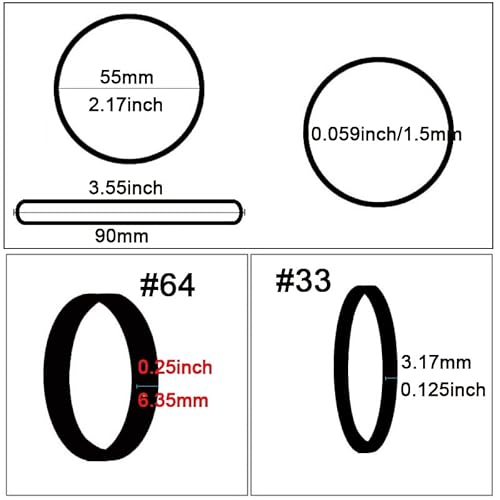 Amuu Rubber Bands Assorted Size 64 Rubber Band 50 Pcs Black Size 33 Rubber Bands 100 Pcs,100 Pcs Size 16 Small Rubber Bands For Office Supplies Home Money File Folders Strong Elastic Rubber Bands #TOP2