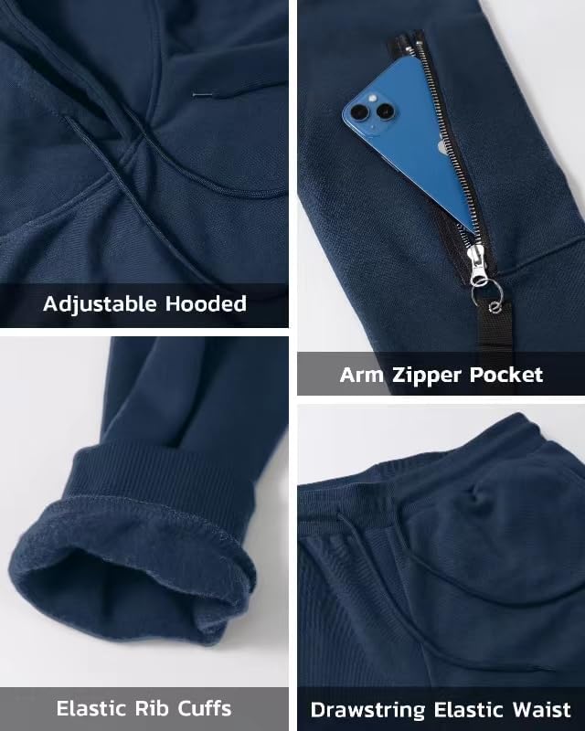 Men’s Sweatsuits Set 2 Piece Hoodie Outfit Jogging Tracksuits for Men Casual Athletic Long Sleeve Pullover Suit Set - Image 5