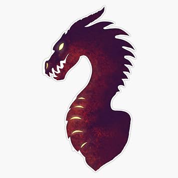 Medieval Dragon Dark Purple Red Fantasy Creature Mythical Beast Gaming D&D RPG 5" Vinyl Decal Bumper Sticker