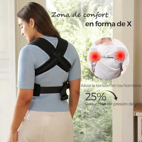 Momcozy Portabebés para recién nacidos desde el nacimiento | Ayuda ergonómica para el porte con soporte para el cuello | Ligero y seguro (6.6-24.2 lbs), Negro - imagen 8