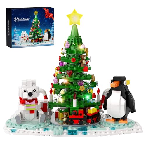 Christmas Tree Building Kit with Lights - Holiday Present for Kids and Adults (802 PCS)