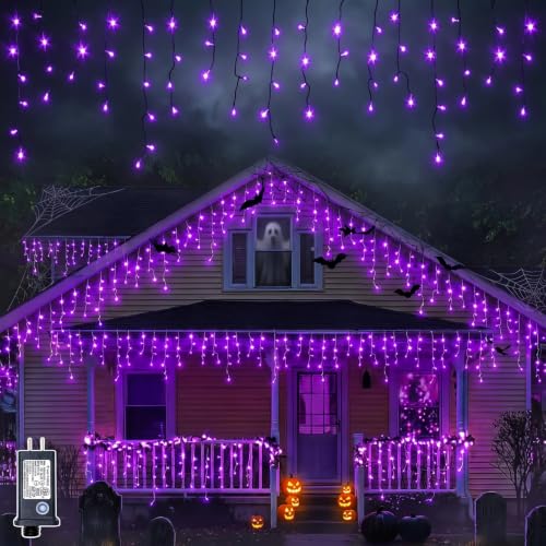 JEAYYDSI 105FT Outdoor Halloween Lights, 970LED Purple Halloween Lights 8 Lighting Modes with Timer Memory Waterproof, String Lights for Outside, Party, Holiday, Garden Decor - image 1