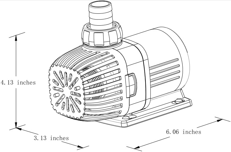 Miniatura 3 de Jebao Jecob EP3500 DC Bomba de retorno para acuario con controlador LCD, 924 GPH 3500 LPH, elevación máxima de 11.4 pies, velocidad ajustable,