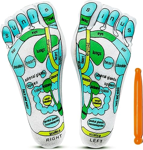 Image of Acupressure Reflexology Socks For Women And Men | S M SIZE Foot Massager Sock | Relieve Tired Physiotherapy Socks With Massage Tools Foot Point Complete Illustration