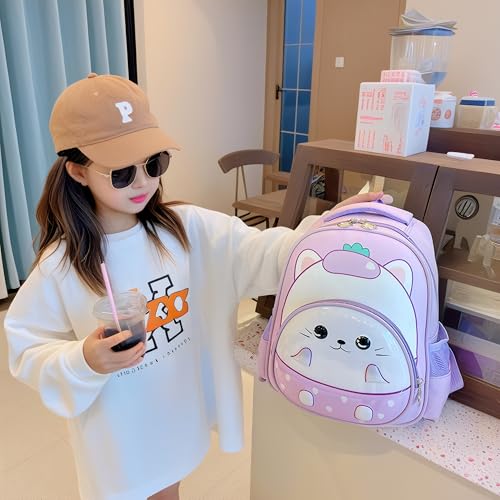 Toddler Backpack for Girls Boys Kids 3D Animal Cartoon Nursery Schoolbag Preschool Travel Bookbag (Purple)3