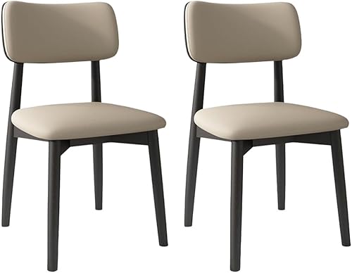 Miniatura 50 de YVYKFZD Solid Wood Dining Chairs, Kitchen Chairs Set with Curved Backrest, Leather Upholstered Dining Room Chair, Armless Living Room Chair, for