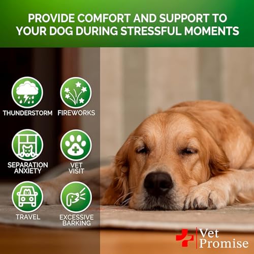 Image of Vet Promise Hemp Calming Chews for Dogs Anxiety - Advanced Dog Calming Chews - 170 Treats - Dog Anxiety Relief with Hemp Oil - Hip and Joint Supplement Health Support for Dogs - Made in USA