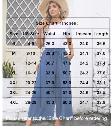 Bestbee Plus Size Wide-Leg Palazzo Pants (Black–White Flower) — view 7