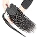 Feelgrace Clip in Ponytail Extension Kinky Curly Human Hair Wrap Around Curly Wavy Ponytails with Magic Paste 10A Real Virgin Brazilian Human Hair Ponytail Hairpiece Fashion Full Hair 16 Inch