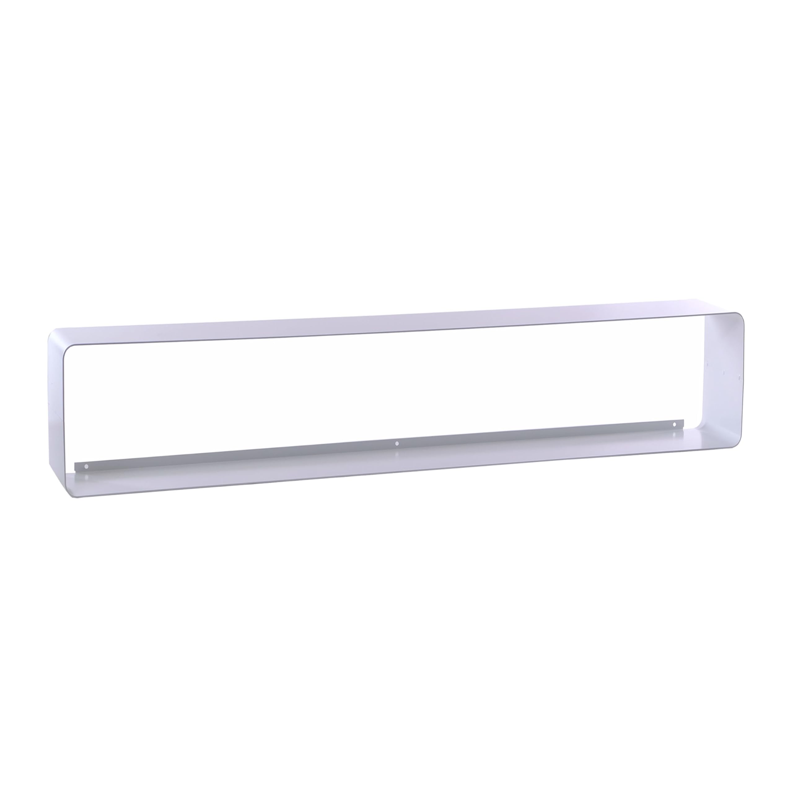 Lounge Design regał na płyty CD Cube | 80 cm, lakierowany metal | szafka ścienna w stylu retro, styl lat 60. 70., przechowywanie płyt CD, regał ścienny, kolor: biały