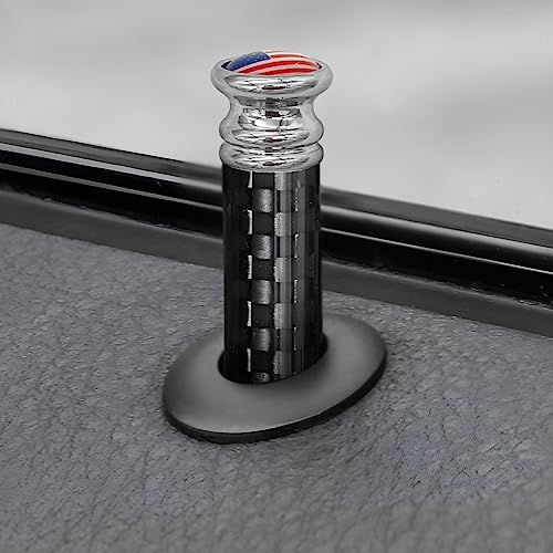 image for Moly Magnolia 4PCS Car Door Lock Knobs, American Flag Carbon Fiber Doo