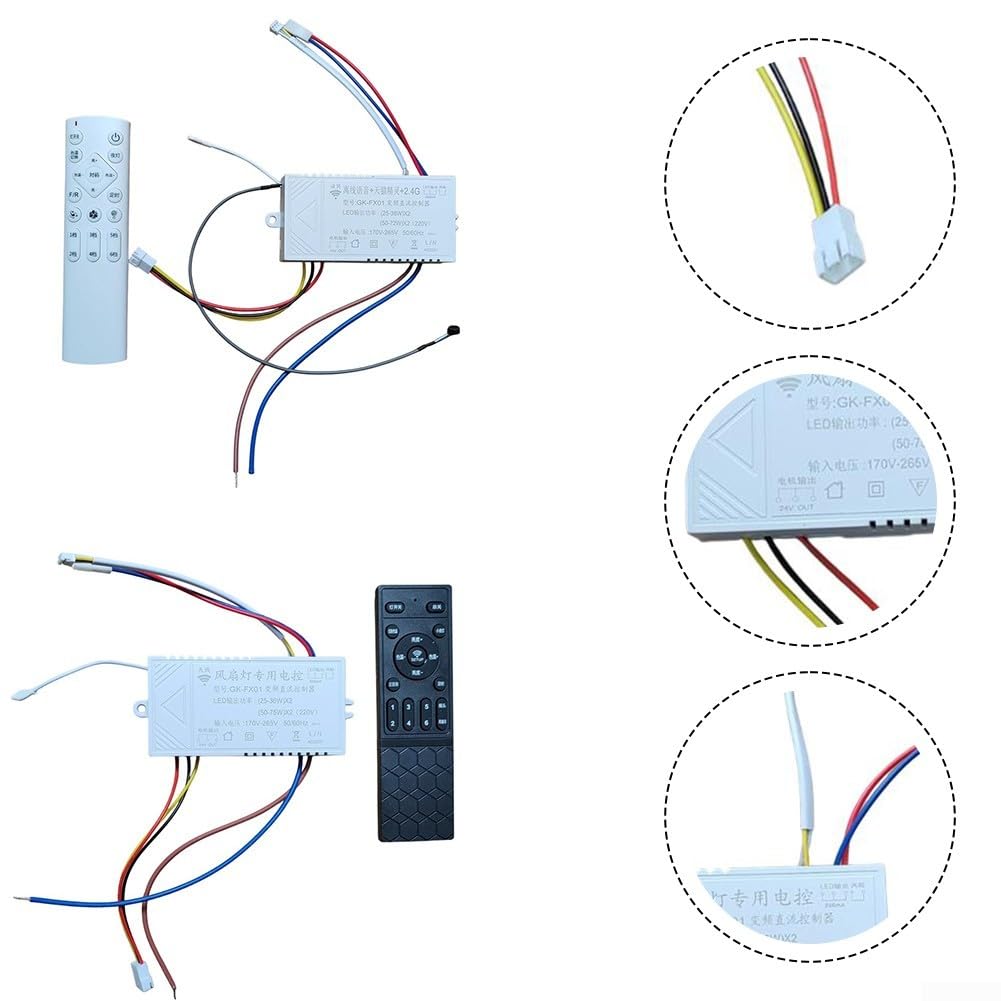 Deckenventilator-Fernbedienung – 6 Geschwindigkeitsstufen, Dimmbare Beleuchtung, Batteriebetrieben