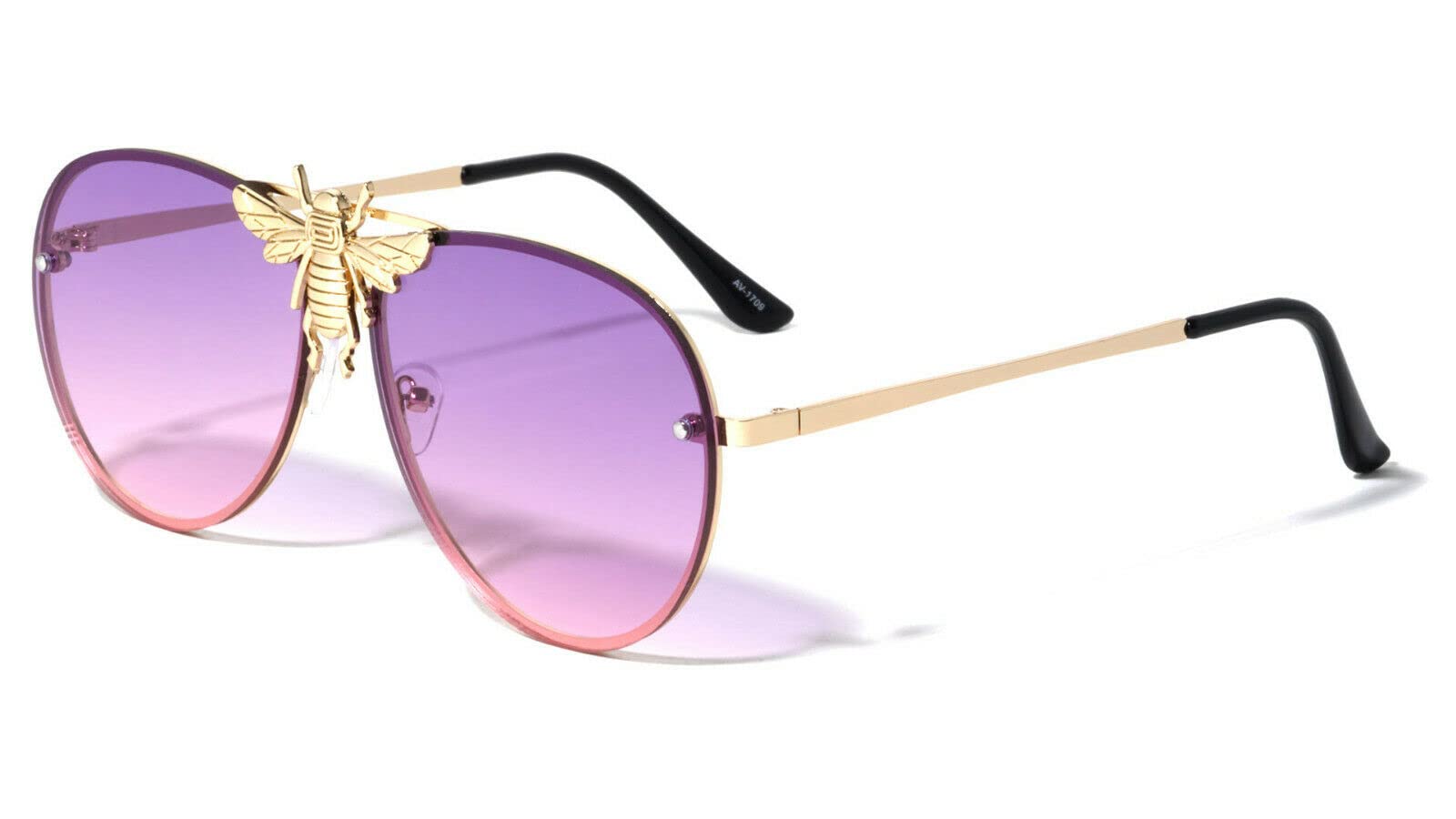 Dweebzilla 3D Killer Bee Luxury Hip Hop Pilot Aviator Sunglasses Floating Lenses