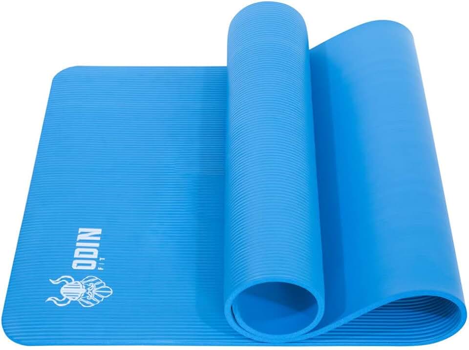Tapete de Yoga 10mm mat pilates exercício Ioga NBR Macio 180 x 61 Odin Fit (Azul)