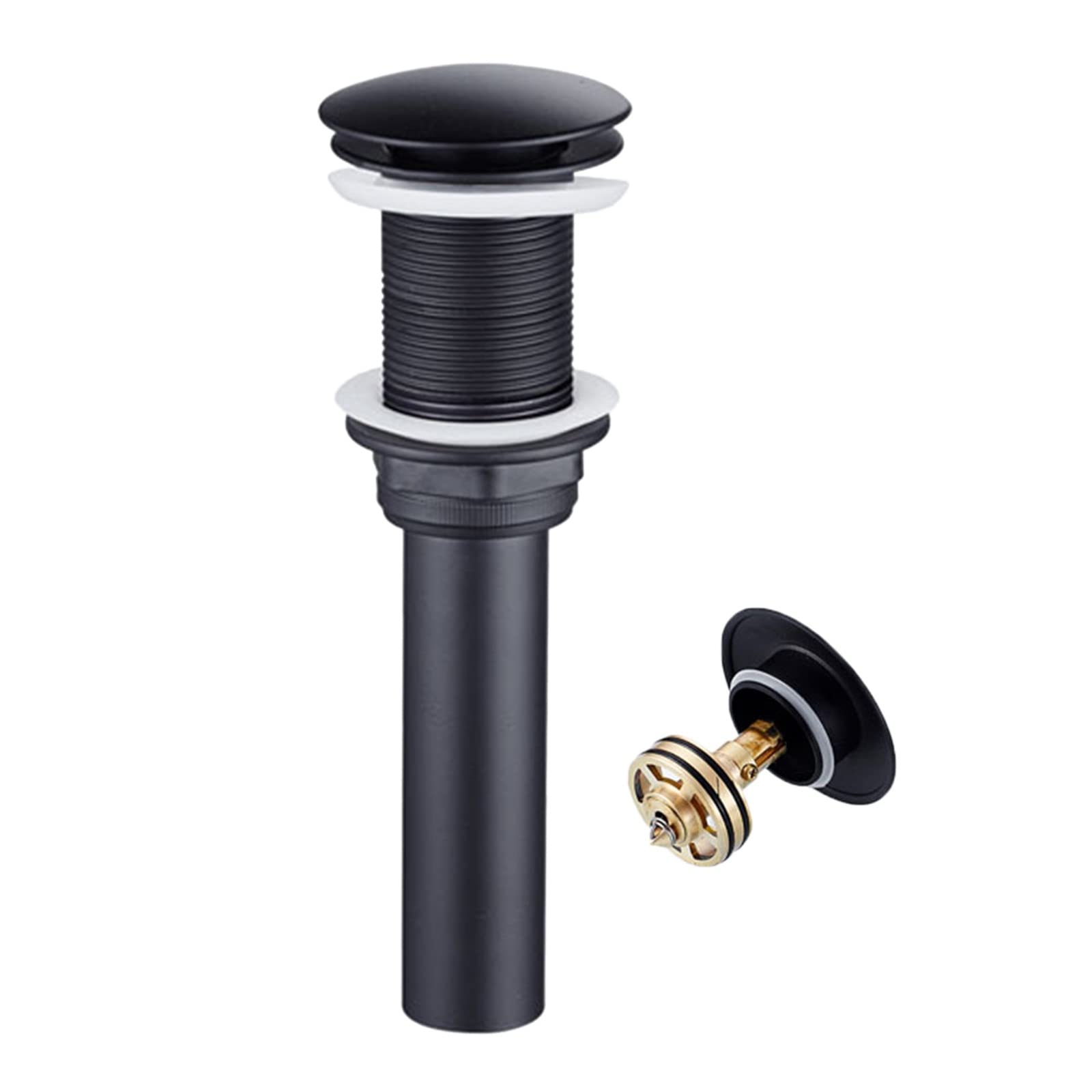 Piletta Click Clack senza Troppo Pieno Piletta Lavabo Bagno Nero Piletta Lavandino Bagno Universale Pop Up Ottone 11/4 Pollici Per Rubinetto Del Lavello Della Cucina,UN