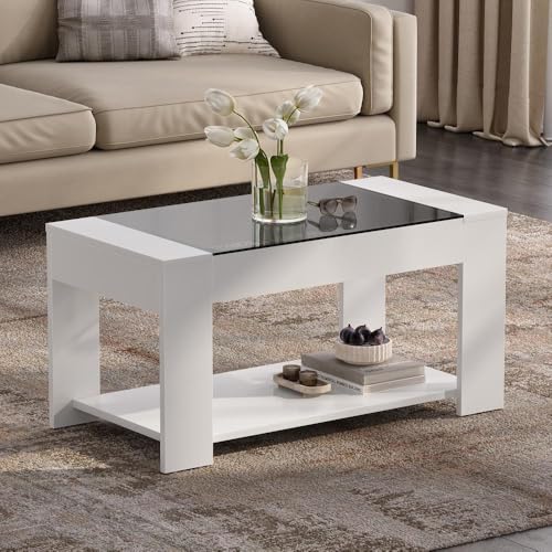 Image of Wakefit Center Table | 1 Yr Warranty | Coffee Table for Living Room Wooden, Tea Table for Living Room Wooden, Sofa Table, Free Installation from Brand, Modern Multi-Functional & Wobble-Free(Vellun)