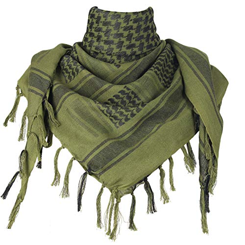 Image of Explore Land Cotton Shemagh Keffiyeh Tactical Desert Scarf Neck Head Wrap with Tassel for Men Women